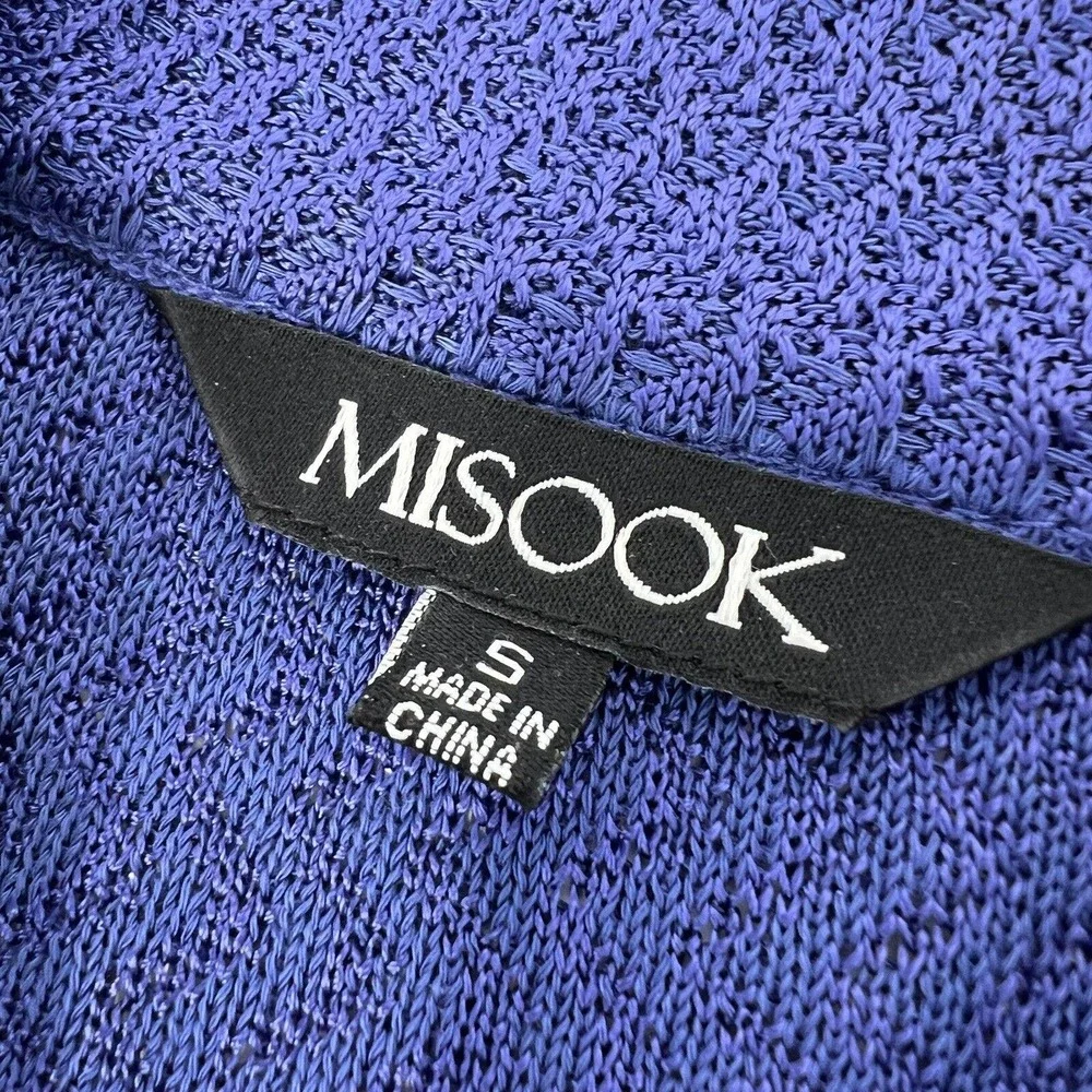 Misook Womens Cardigan Jacket‎ Blazer Crest Button Front Blue Size Small